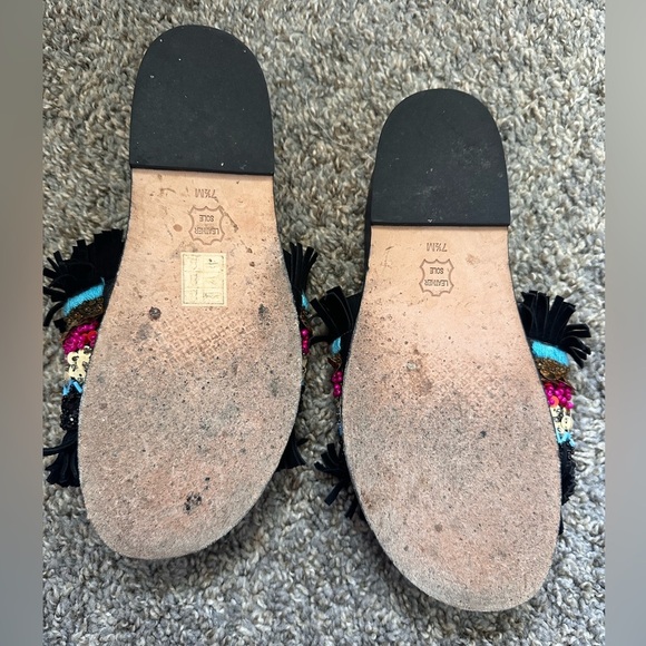 Tory Burch Isle Slide Slipon Sandal Navy Black Sequin Size 7.5 - Picture 5 of 5